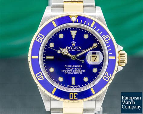 Rolex Dial Blue 16613 quadrante Ristampato Su Base Originale 